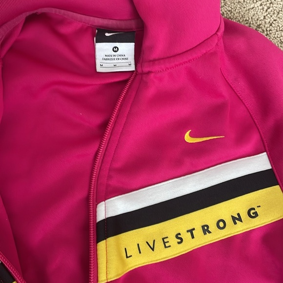 Nike LiveStrong Vibrant Pink Magenta Track Jacket size Medium EUC - Picture 5 of 7